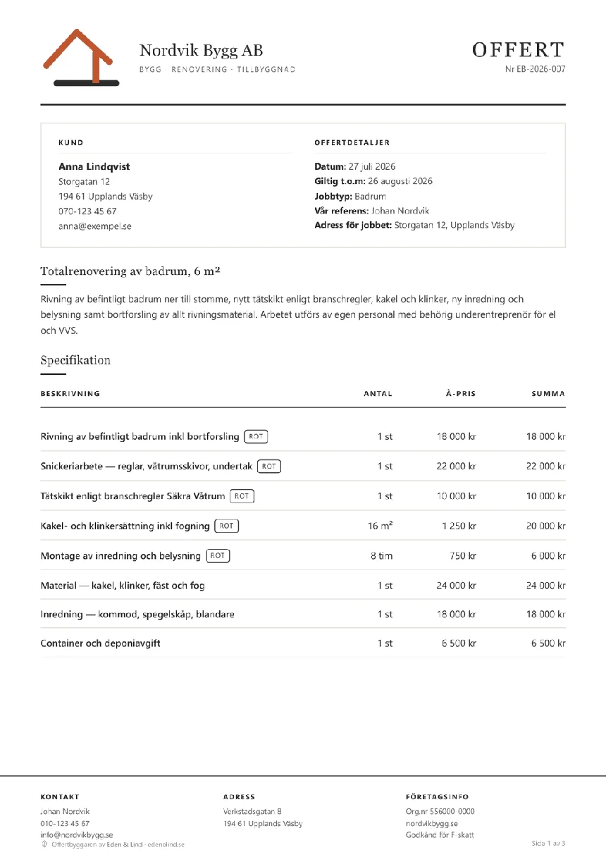 Offert i utseendet Dokument: nästan färglöst med tunna linjer